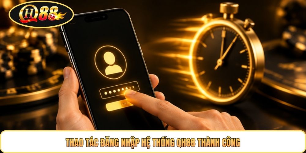 Thao tác đăng nhập hệ thống QH88 thành công