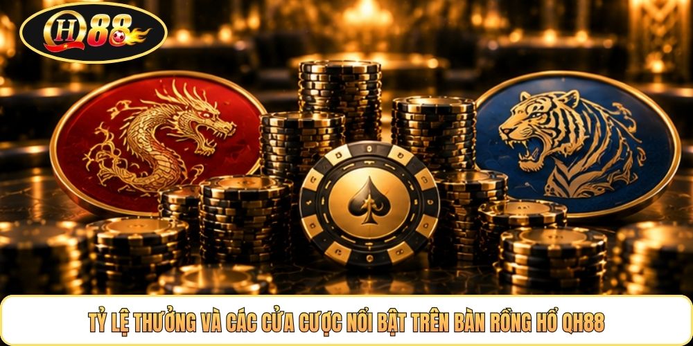 Tỷ lệ thưởng và các cửa cược nổi bật trên bàn Rồng Hổ QH88